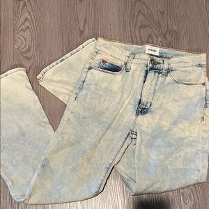 High Rise Acid Washed Hudson Jeans Faded Blue Denim Size 25